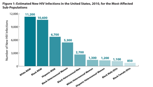 HIV and AIDS incidence in 2010