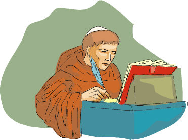 Monk making copies of books